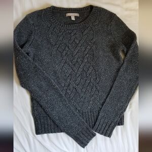 Banana Republic Charcoal Cable Knit Sweater Xsmall